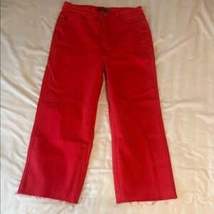 Judy Blue Bold Red Wide Leg Capri Jeans